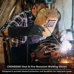 Guantes de cuero resistentes al fuego y al calor con costuras de Kevlar, perfectos para guantes de cuero para soldar con parrilla de chimenea de Pakistán - Product Image 6
