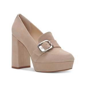 Scarpe da Sposa Vince Camuto Almond Beige Grinilia Platform Loafer Pump con Tacco Sottile e Kitten Heels, Misura US 6.5, Altezza Tacco 6cm - Product Image 1