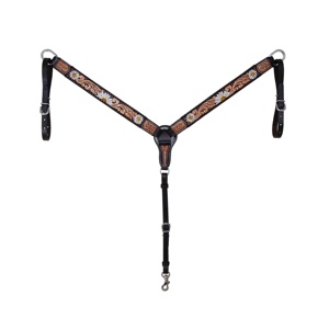 Collar de pecho pintado occidental de cuero de vaca 100% hecho a mano más vendido, diseño tallado, venta directa al por mayor del proveedor del fabricante - Product Image 1