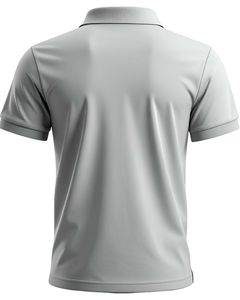 Camiseta polo gris claro para hombre, manga corta, algodón suave, tejido transpirable, corte clásico liso, ideal para deportes casuales y uso en la oficina. - Product Image 2