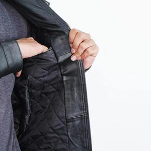 Veste en cuir pour homme, style streetwear, coupe-vent, respirante, veste d'hiver avec logo personnalisé sur le devant - Product Image 6