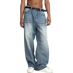 Pantalones vaqueros elásticos de calle para hombre, pantalones cargo de mezclilla, lavado de Color sólido, múltiples bolsillos, pantalones informales de cintura media, pantalones ajustados para uso diario, Joggers - Product Image 4