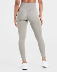 Venta al por mayor lavado Oliva grapa Leggings con forma de V cintura trasera cintura alta nueva y ropa activa moda gimnasio Leggings para mujeres - Product Image 2