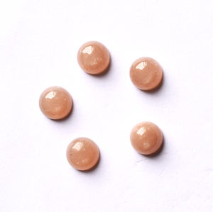 Piedra lunar de melocotón Natural de grado AAA, cabujones calibrados redondos de 13mm, joyería de piedras preciosas con parte posterior plana suelta - Product Image 1