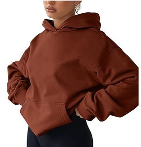 Personalizado Drop Shoulder Heavyweight 100% algodón Nueva llegada de gran tamaño Sudaderas con capucha de las mujeres de manga larga ropa casual Sudadera con capucha - Product Image 1