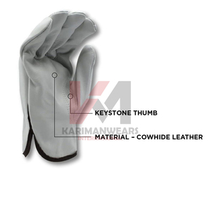 Gants de travail en cuir sur mesure OEM, prix de gros, gants en cuir véritable pour les ouvriers du bâtiment - Product Image 2