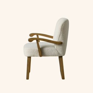 Farmhouse Design Dining Arm <b>Chair</b> with Solid Teak Wood Frame and Polyester Upholstery for Home Hotel Apartment Use - Product Image 3