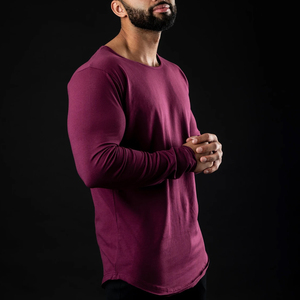 T-shirt streetwear personnalisé T-shirt en coton délavé à l'acide sérigraphie surdimensionnée T-shirts à manches longues double couche à manches longues pour hommes - Product Image 1