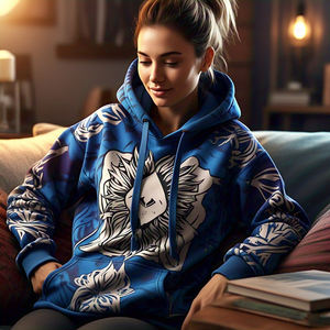 Sudadera con Capucha Oversize para Mujer, Tejido Grueso de 460 GSM, Corte Holgado, Estampado Digital, Invierno - Product Image 6