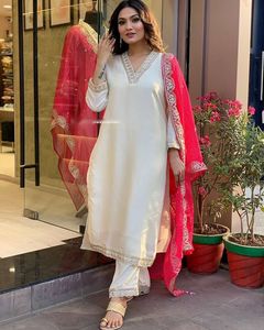 Eid Ramzan Occasion Spéciale Crêpe Traditionnelle Indienne Broderie Travail Salwar Kameez Readymade Personnalisable Pakistanais Droit - Product Image 6