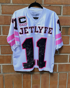 Camiseta de fútbol recortada cuadrada de verano personalizada para mujer, camiseta de malla personalizada, camiseta de malla con estampado de números para mujer, camiseta - Product Image 3