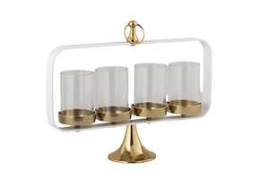 Portavelas de cristal ligero Centra Lit Iron Art Ware Moon Tea Light de Metal y acrílico para decoración del hogar con capa de polvo dorado - Product Image 3