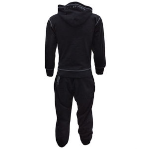 Conjunto personalizado de Sudadera con capucha y logotipo bordado de algodón de punto de contraste para hombre, conjuntos deportivos para correr, chándal informal con estampado de patrones para correr - Product Image 2