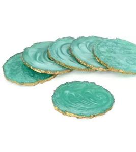 Elegant Epoxy Resin Coaster Set for Dining Table Party <b>Gift</b> Home Decoration Wholesale from India - Product Image 2