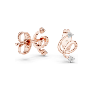 Elegant Lab-Created Diamond <b>Earrings</b> 0.072 CT VVS-VS EF Clarity 18KT, 14KT, 10KT Gold & 925 <b>Silver</b> Rose, Yellow, White - Product Image 4