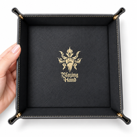 Kotak Penyimpanan Lipat dari Kulit PU Premium dengan Penutup Snap, Organizer dengan Logo Kustom Terukir untuk Dompet, Kunci, Koin, dan Hadiah