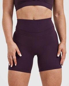 Nouveau short unifié violet myrtille pour femmes taille haute short pour femmes ceinture compressive tissu de Performance évacuant la sueur - Product Image 4