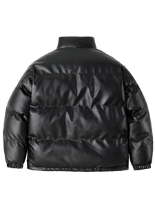 Chaqueta bomber de cuero personalizada directa de fábrica para hombre, transpirable e impermeable, estilo Hip Hop para invierno, precio al por mayor - Product Image 5