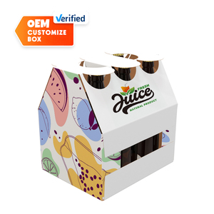 Caja de embalaje corrugada de calidad superior con 6 botellas de bebidas de tamaños personalizados e impresión completamente personalizada - Product Image 1