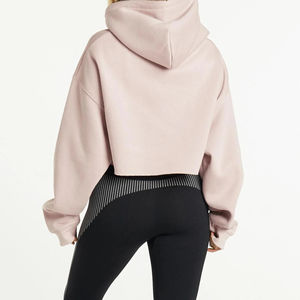 Sudadera con Capucha Corta de Invierno para Mujer, Nueva Moda, Talla Grande, 100% Algodón, Transpirable, Estilo Único - Product Image 2