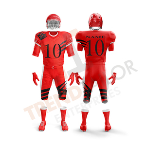 <b>Red</b> & Black 2025 Youth American <b>Football</b> Uniforms OEM Sublimation Jerseys High Quality - Product Image 4