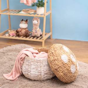 Panier pour enfants en jacinthe d'eau, paniers organisateurs tissés, adorable armoire de rangement pour bébé, conteneur - Product Image 6