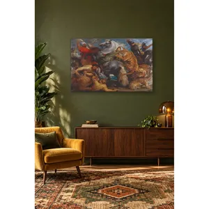 Impresión en lienzo de la caza de leones, tigres y leopardos de Fida Rubens - Product Image 2