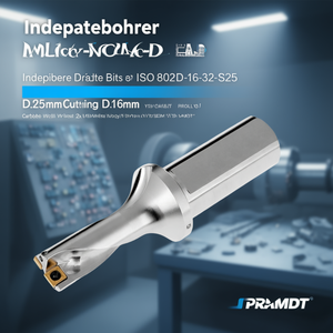 Indeplateborer ISO ดอกสว่าน802D-16-32-S25คาร์ไบด์สำหรับเครื่องมือเครื่องจักร2x ตัด D.25mm D.16mm pramet - Product Image 3
