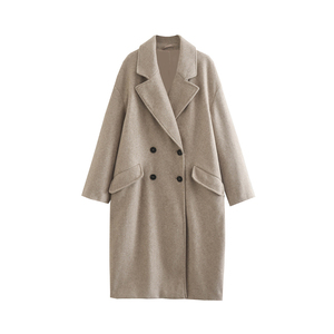 4 colorway col cranté double boutonnage à manches longues couleur unie mode décontractée femmes trench-coat - Product Image 5