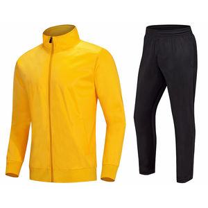 ชุดกีฬาผู้ชาย ชุดแจ็คเก็ตและกางเกงแห้งเร็ว แขนยาว คุณภาพสูง โพลีเอสเตอร์ สำหรับออกกำลังกาย วิ่ง ฟุตบอล ฝึกซ้อม ชุดกีฬา - Product Image 6