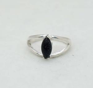 925 plata esterlina sólida mes de julio piedra de nacimiento piedra de Sol Azul con ajuste de bisel anillo de ojo con forma de marquesa - Product Image 1