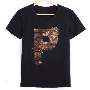T-shirts pour hommes en strass, taille adulte, couleur personnalisée, style streetwear, dernier design - Product Image 1