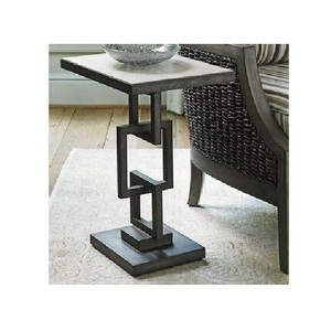 Modern Black Metal Set of Three <b>Side</b> <b>Tables</b> with Natural Wooden Top Attractive Display <b>for</b> <b>Sofa</b>-Low Prices <b>for</b> Home Use - Product Image 2
