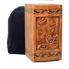 Urna de madera rectangular grande de Nueva colección, urna de cremación para adultos de madera natural con bolsa gratis - Product Image 2