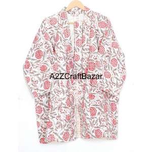 Chaqueta Kimono Elegante con Estampado Floral, Tejida, 100% Algodón, Acolchada para Verano e Invierno, Reversible, Transpirable y Cómoda - Product Image 4