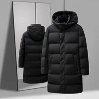 Veste d'hiver pour homme, doudoune parka, doudoune en duvet de canard blanc pour homme, à capuche, chaude, épaisse, longue, doudoune