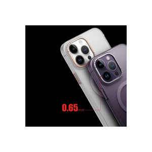 Coque de protection Netzy compatible avec la charge MagSafe pour iPhone 14 Pro, 14 Plus, 13 Pro Max - PC rigide givré noir électroplaqué - Product Image 3