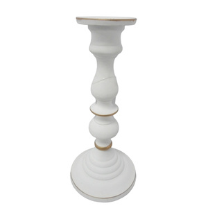 Juego de 2 candelabros de metal blanco con portavelas de color dorado para hoteles y decoración de bodas hecho a mano a granel - Product Image 1