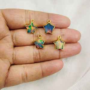 Pendentif de méditation étoiles d'opale australienne pendentif de pierre précieuse de qualité fantastique pendentif de point de breloques en opale de feu naturelle étoile pendentif unique - Product Image 5