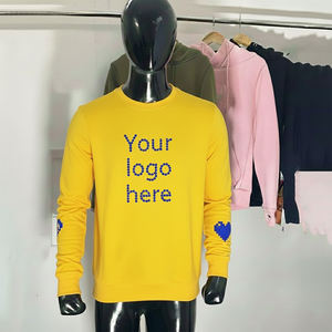 Sweat-shirt à capuche en molleton surdimensionné avec logo personnalisé, impression en relief, vente en gros, coton, col rond, délavé à l'acide, pour femmes - Product Image 1