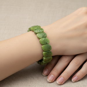 <b>Jade</b> Natural Stone Special Cut Wide Cut <b>Bracelet</b> - Product Image 5