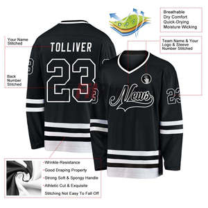 Best Design Custom Sublimation Printing Men's Ice Hockey Jerseys Long Sleeves Men's Breathable Ice Hockey Jerseys Wholesale - Product Image 6
