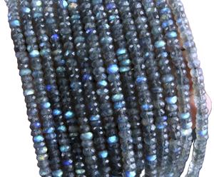 ลูกปัดอัญมณีลาบราดอไรต์ธรรมชาติเกรด AAA สีฟ้าประกายหินไฟสีฟ้าเจียระไนแบบเหลี่ยมเพชรพลอยเครื่องประดับขายส่ง - Product Image 1