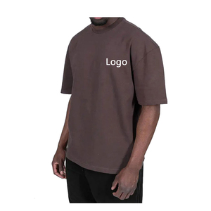 Camiseta negra de gran tamaño personalizada para hombre, peso pesado de alta calidad, 100% algodón, hombro caído con patrón sólido - Product Image 4