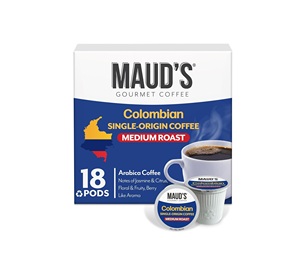Cápsulas de Café Colombiano Maud's, 18 unidades, Origen Único, Café de Tueste Medio en Cápsulas Individuales – Café 100% Arábica - Product Image 1