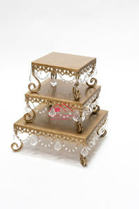 Diseño fabuloso Soporte de pastel de metal de un solo nivel Fiestas de Navidad Fiesta DE BODA Celebración Soporte de plato de pastel chapado en oro - Product Image 5