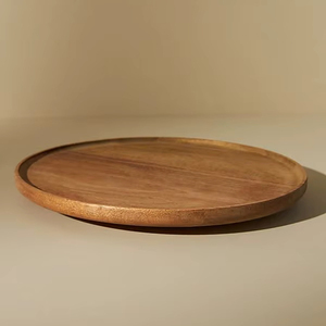 Juego de platos de madera maciza grabados en negro de lujo personalizable bandeja para aperitivos plato de servicio ecológico estilo americano cocina Camping hogar - Product Image 1