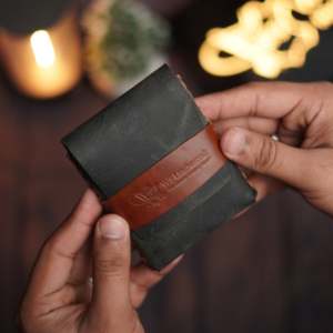 NVL เลเธอร์คราฟท์ หมายเลข กระเป๋าใส่บัตรเครดิตออลอินวัน 101 ใบ หนังแท้คุณภาพสูง รับประกัน 5 ปี สีดำชาร์โคลพร้อมสีน้ำตาล - Product Image 2