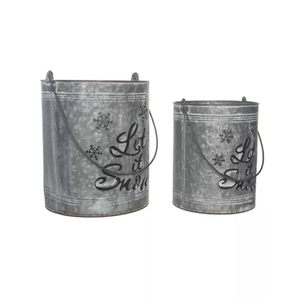 Galvanized Metal Decorative Tea Light Holder With Handle For Christmas <b>Decoration</b> in Bulk Rate - Product Image 4