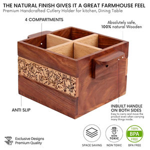 ที่ใส่ช้อนส้อมไม้สำหรับห้องครัวที่วางช้อนส้อมไม้ชั้นวางช้อนไม้สำหรับโต๊ะอาหารโดย ayaans - Product Image 3